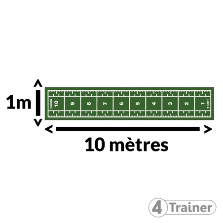 PISTE EN GAZON - Largeur 1 m - CURLED – Poils Courts - Vert