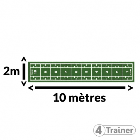 PISTE EN GAZON - 10 x 2 m - CURLED – Poils Courts