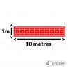 PISTE EN GAZON - Largeur 1 m - CURLED – Poils Courts - Rouge
