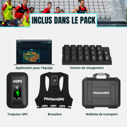 Pack GPS ÉQUIPE PITCHERO - 1 an d'abonnement offert + Valise de chargement