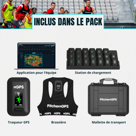 Pack GPS ÉQUIPE PITCHERO - 1 an d'abonnement offert + Valise de chargement