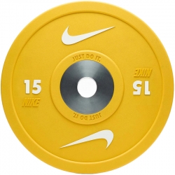 DISQUE BUMPER HALTÉRO - Uréthane - 15KG - JAUNE - NIKE STRENGTH