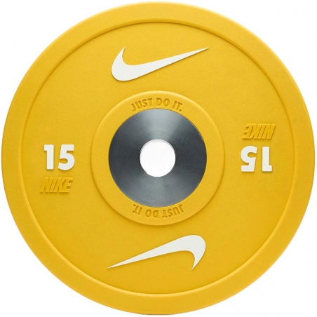 DISQUE BUMPER HALTÉRO - Uréthane - 15KG - JAUNE - NIKE STRENGTH