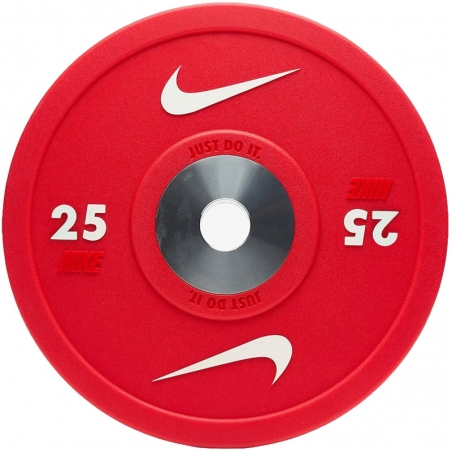 DISQUE BUMPER HALTÉRO - Uréthane - 25KG - ROUGE - NIKE STRENGTH