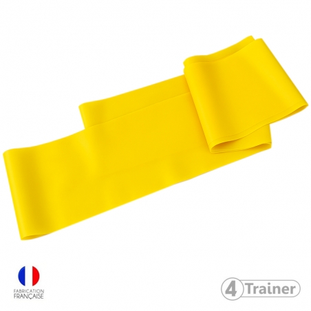 Bande Élastique Haute Performance - 250 x 15cm - Résistance Light 3KG - JAUNE - 4TRAINER