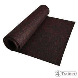 ROULEAU DE SOL - 10m x 1,25m - Noir - Épaisseur 6mm ou 8mm - Avec Pigments EPDM Rouge