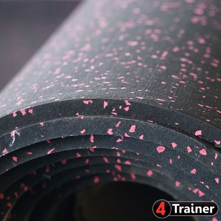 ROULEAU DE SOL - 10m x 1,25m - Noir - Épaisseur 6mm ou 8mm - Avec Pigments EPDM Rouge