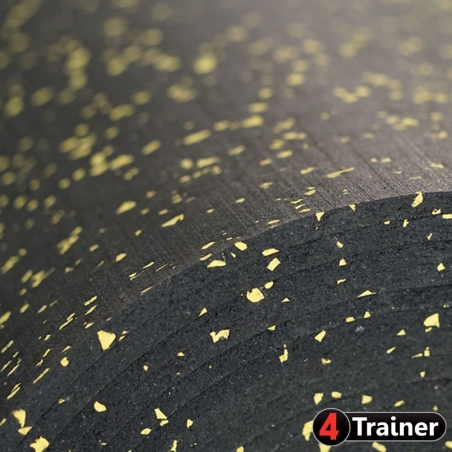 ROULEAU DE SOL - 10m x 1,25m - Noir - Épaisseur 6mm ou 8mm - Avec Pigments EPDM Jaune