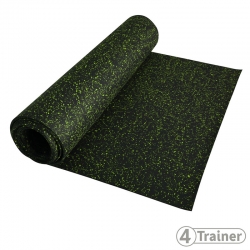 ROULEAU DE SOL - 10m x 1,25m - Noir - Épaisseur 6mm ou 8mm - Avec Pigments EPDM Vert