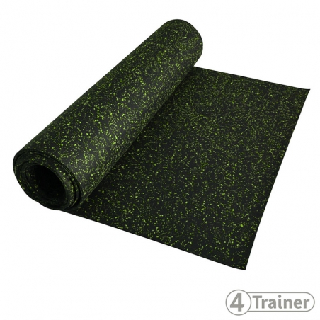 ROULEAU DE SOL - 10m x 1,25m - Noir - Épaisseur 6mm ou 8mm - Avec Pigments EPDM Vert