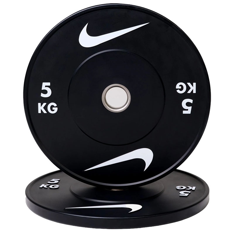 DISQUES BUMPER HALTÉRO – Black – 5 KG à 25 KG – par Paire (x2) – Nike Rubber Bumper Plates – NIKE STRENGTH