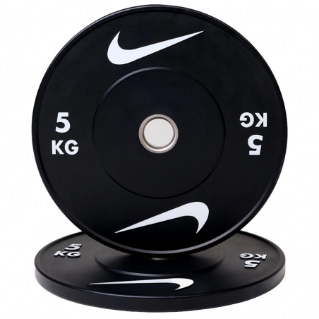 DISQUES BUMPER HALTÉRO – Black – 5 KG à 25 KG – par Paire (x2) – Nike Rubber Bumper Plates – NIKE STRENGTH