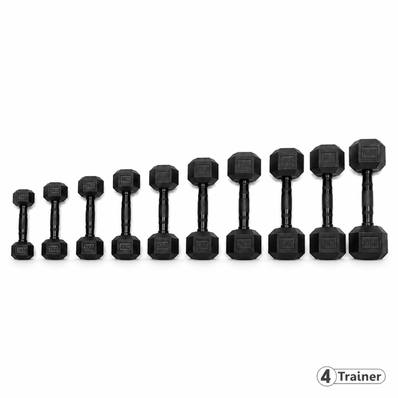PACK HALTÈRES - 1 à 10KG - 10 Paires (1, 2, 3, 4, 5, 6, 7, 8, 9, 10kg)  - 4TRAINER