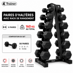 PACK HALTÈRES - 5 à 20KG avec Rack – Musculation & Performance