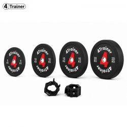 PACK BUMPER PLATES 100KG - Disques Olympiques 50mm - 4 Paires (5, 10, 15, 20 kg) + Clips Offerts - 4TRAINER