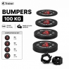 PACK BUMPER PLATES 100KG - Disques Olympiques 50mm - 4 Paires (5, 10, 15, 20 kg) + Clips Offerts - 4TRAINER