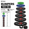 PACK BUMPER PLATES 160KG - Disques Olympiques 50mm - (1, 2x2, 5, 10, 15, 20, 25kg) + Clips Offerts - 4TRAINER