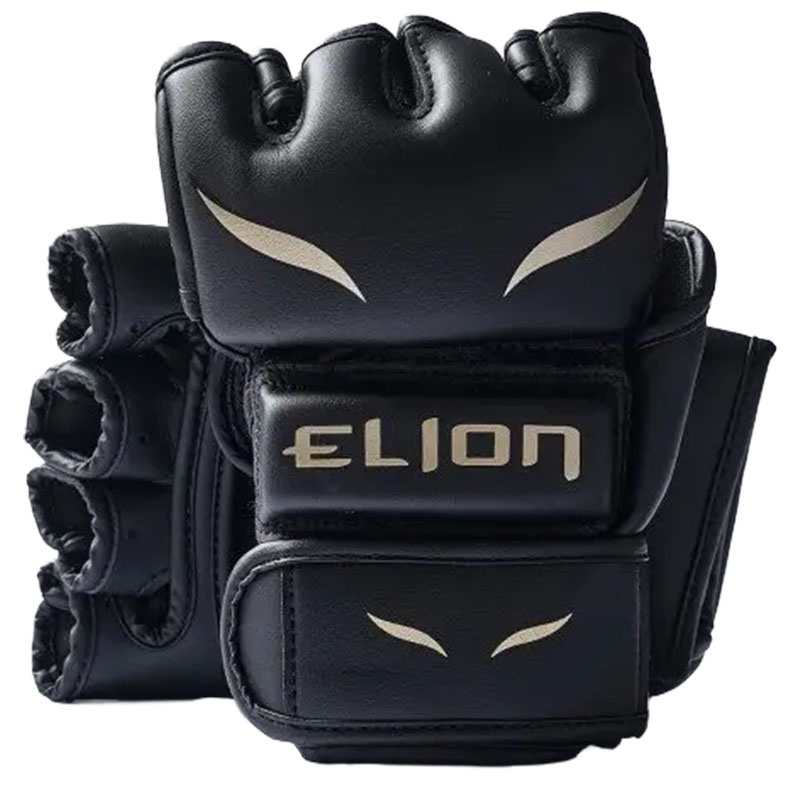 Gants mma elion uncage - ( cuir skintex ) - noir & or
