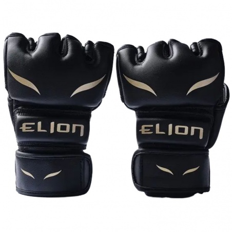 Gants mma elion uncage - ( cuir skintex ) - noir & or