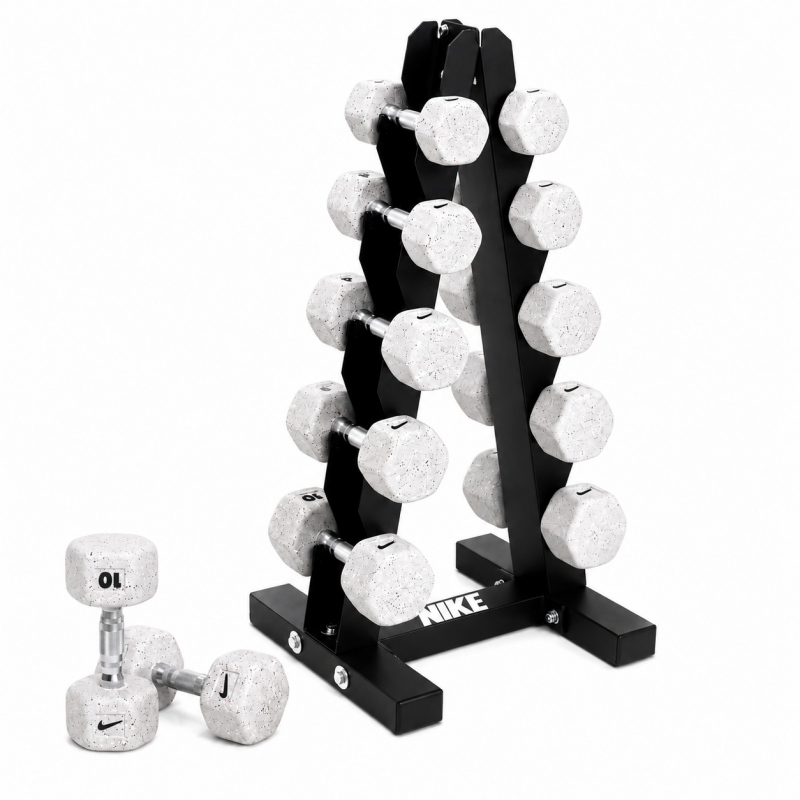 PACK HALTÈRES NIKE GRIND - 2 à 10KG avec Rack - 5 Paires (2, 4, 6, 8, 10kg) - NIKE STRENGTH