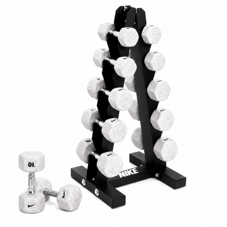 PACK HALTÈRES NIKE GRIND - 2 à 10KG avec Rack - 5 Paires (2, 4, 6, 8, 10kg) - NIKE STRENGTH