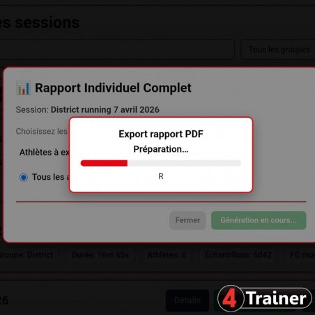 CARDIO TEAM - Analyseur de Fréquence Cardiaque en direct - 4Trainer