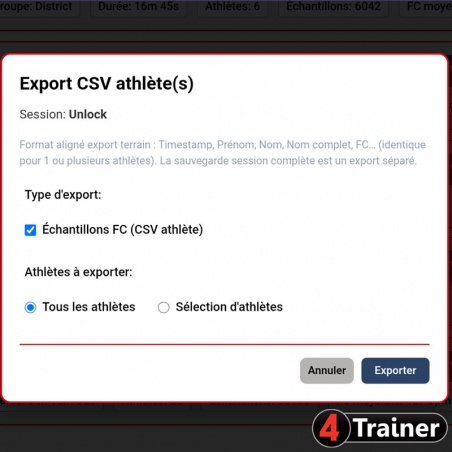 CARDIO TEAM - Analyseur de Fréquence Cardiaque en direct - 4Trainer