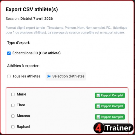 CARDIO TEAM - Analyseur de Fréquence Cardiaque en direct - 4Trainer