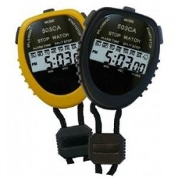 Chronomètre 2 temps - Pile isolée - Coloris jaune - noir