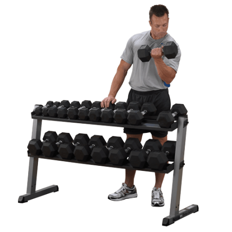 Rack de rangement pour haltères 2 niveaux Bodysolid