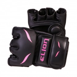 Gants mma elion uncage - ( cuir skintex ) - noir & rose