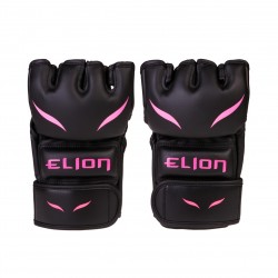 Gants mma elion uncage - ( cuir skintex ) - noir & rose