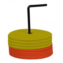 Lot de 24 disques de repérage plats et souples  - Pour délimiter et baliser votre terrain d'entrainement