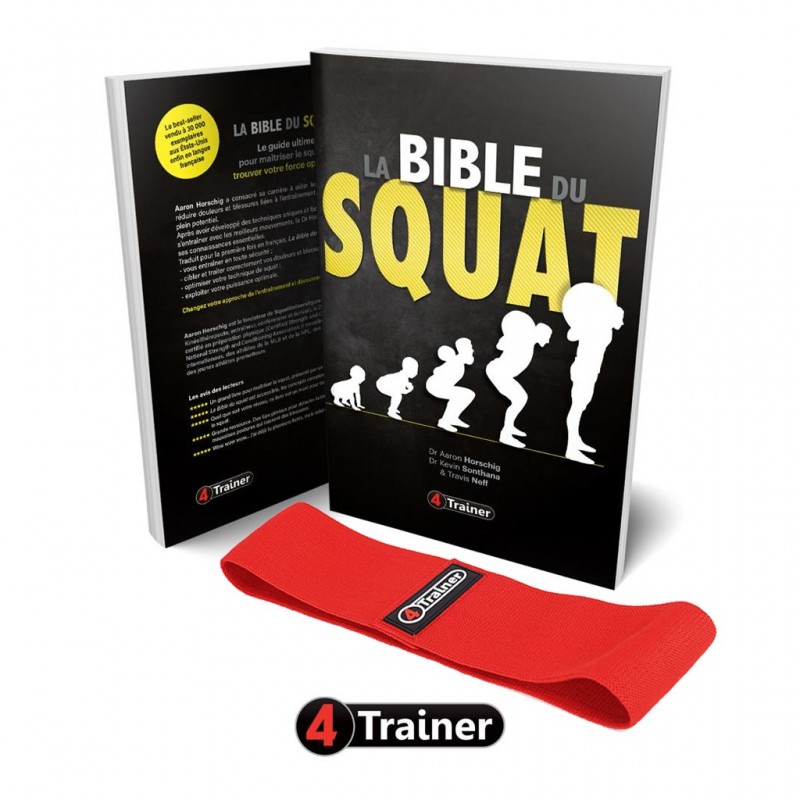 Pack Squat Exclusif 4Trainer - Livre La bible du Squat + bande élastique Squat Band