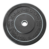 DISQUE OLYMPIQUE HALTÉROPHILIE - Bumper Noir - 15KG