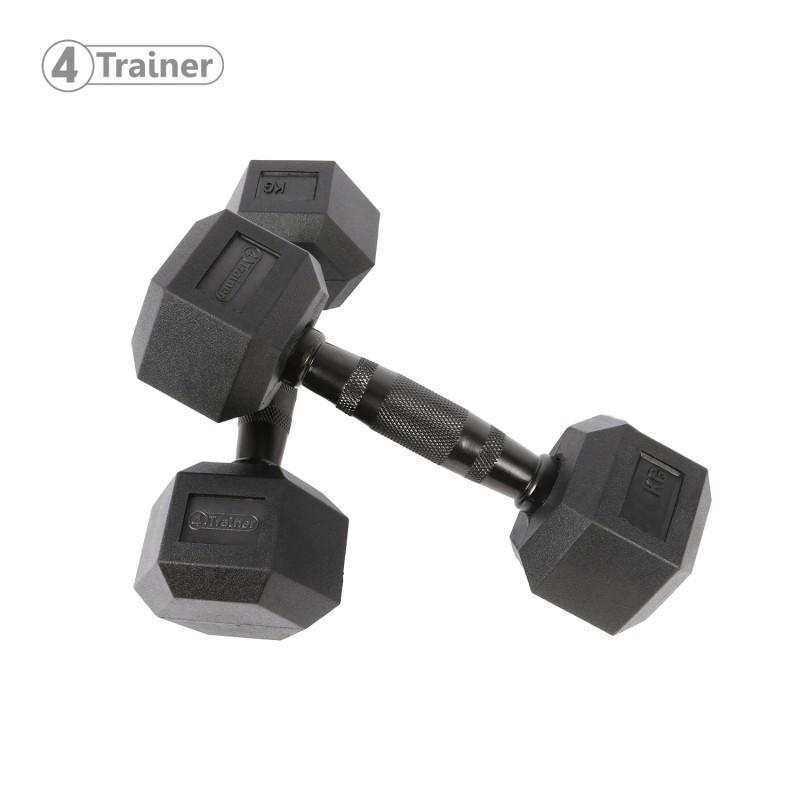 Haltère Hexagonale 27,5 Kg - Poids Musculation Antiroulant Avec Revêtement Caoutchouc