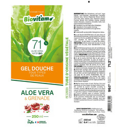GEL DOUCHE 250ML - Aloe Vera & Grenade - BIOVITAM